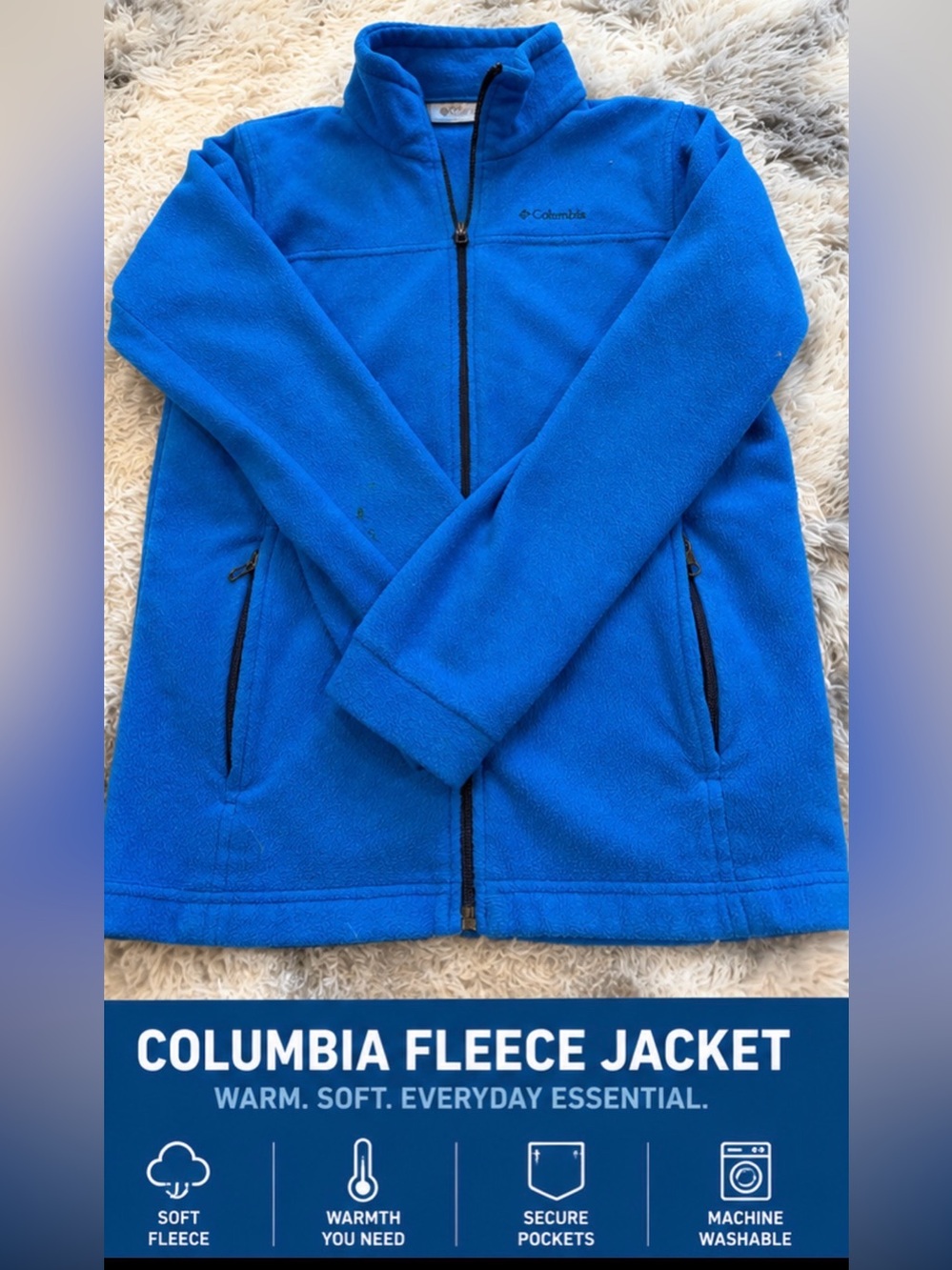Columbia Bright Blue Full-Zip Fleece Jacket